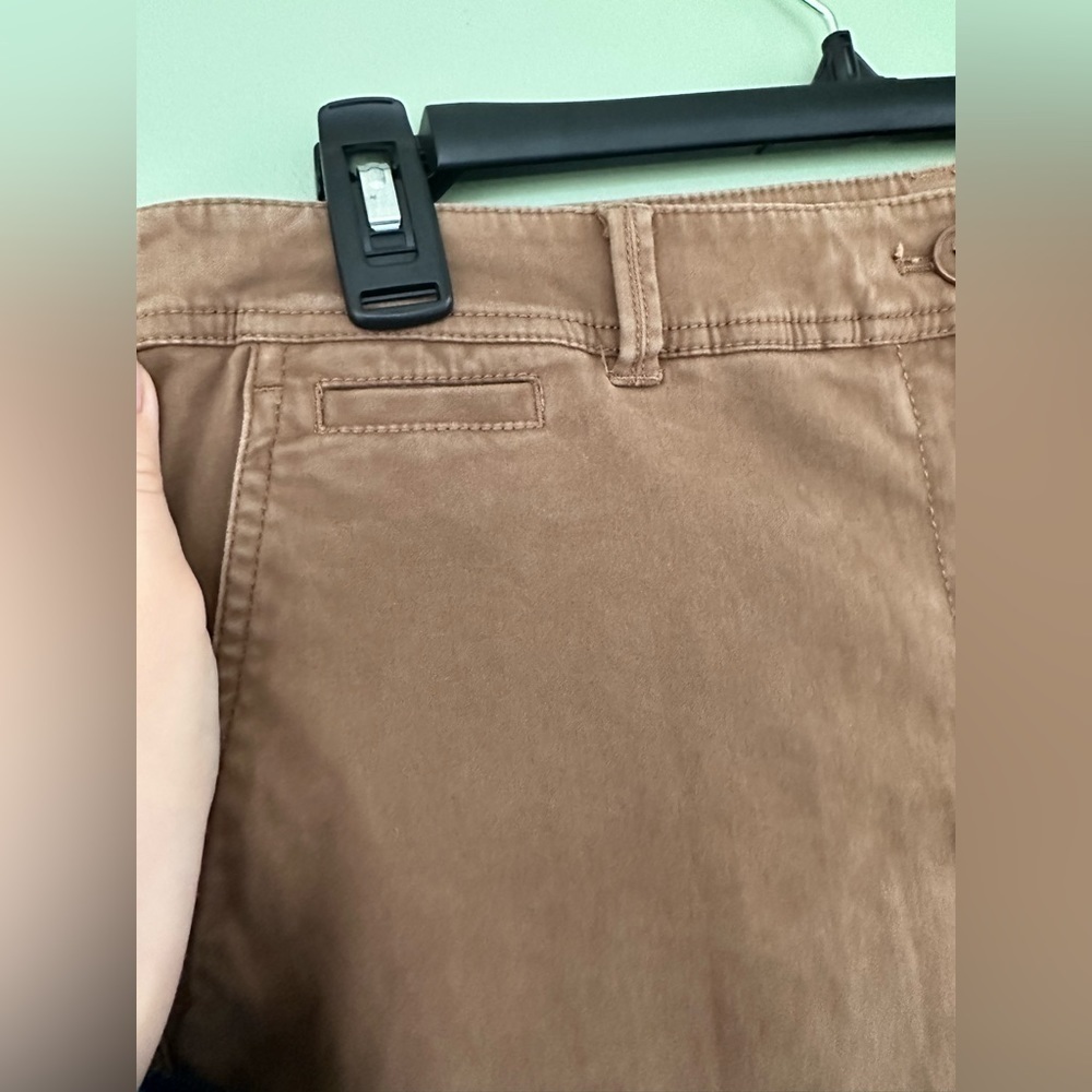 TALBOTS Pants Beige Size 14 High Rise Straight Leg Cotton Career Office Minimal  - Picture 2 of 5